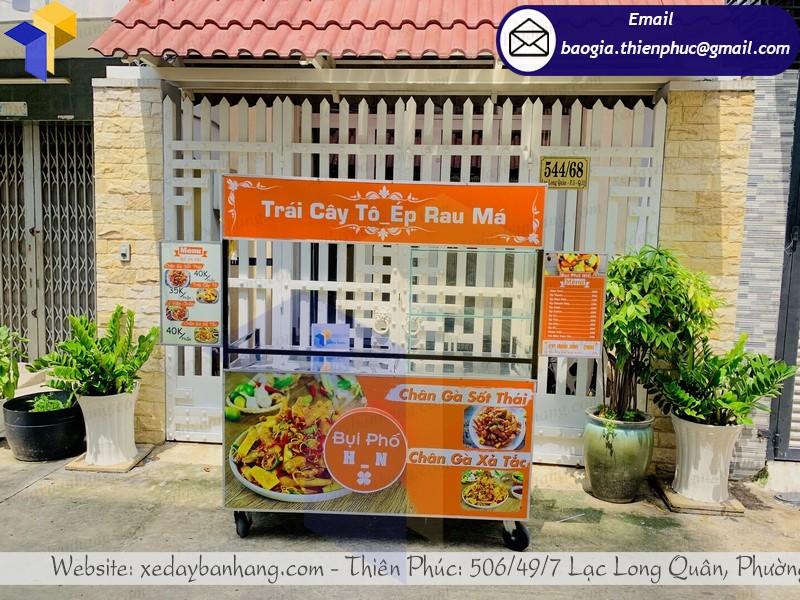 Xe đẩy bán trái cây tự chọn bằng inox đẹp giá rẻ tại Thiên Phúc